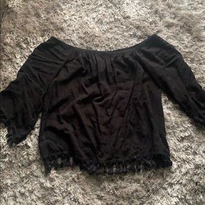 Black Off The Shoulder Shirt